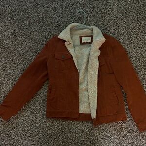 Burnt orange Sherpa-Lined Jacket
